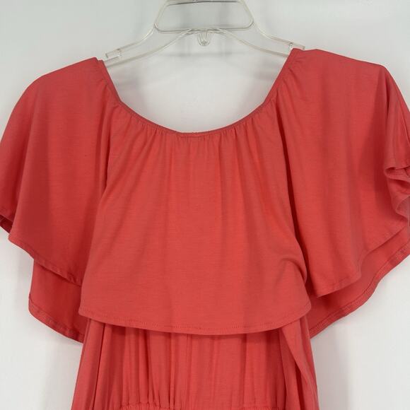 Old Navy Flounce Romper Pink Flowy Drawstring Short Sleeve Summer Size S - Picture 7 of 10